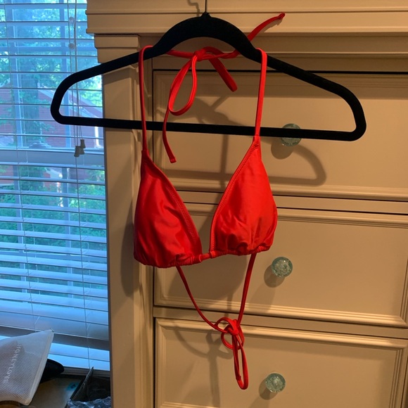 Girlfriend Collective Marina Cabo Red String Bikini Top Size Medium - Picture 2 of 6